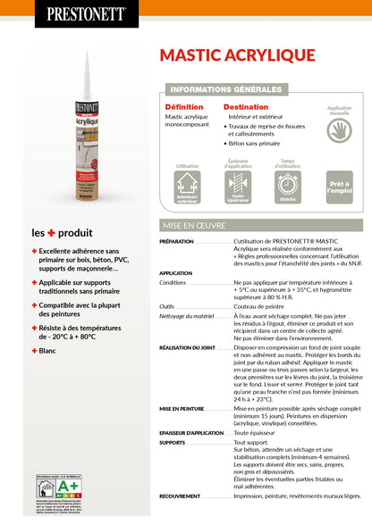 Mastic Acrylique Prestonett 310ML